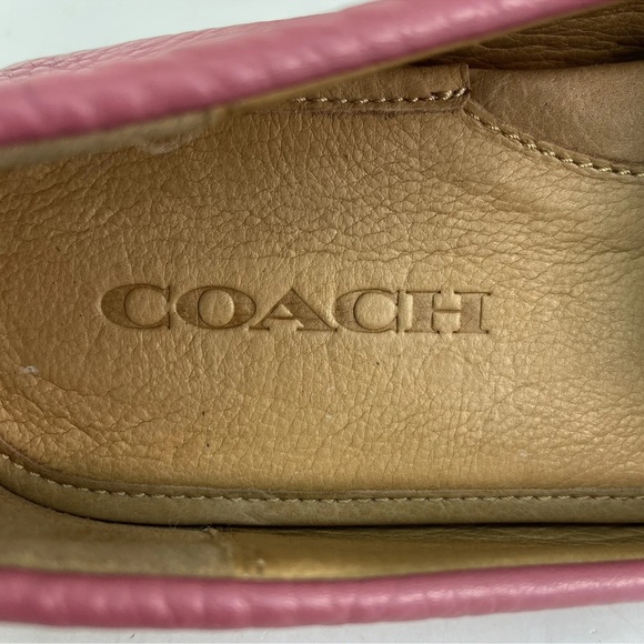 Coach Arlene Pebbled Pink Leather Slip On Moccasin Horsebit Loafers - Picture 7 of 10